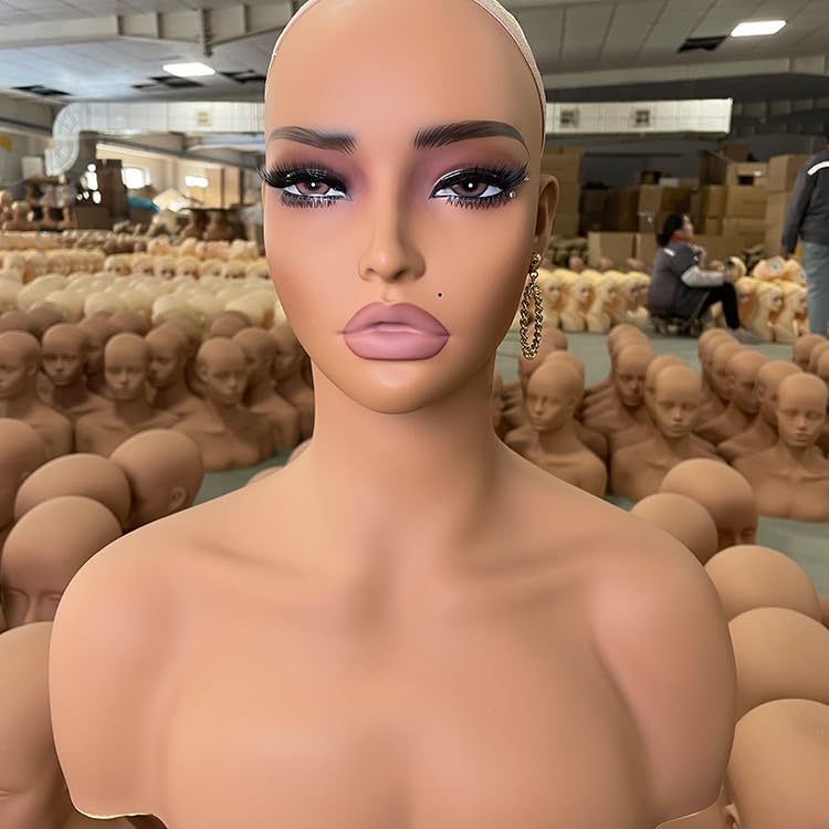 L7 MANNEQUIN European American Femlae Model Head Display Props Mannequin Head with Shoulders Bust (DC YH W) - Image 3